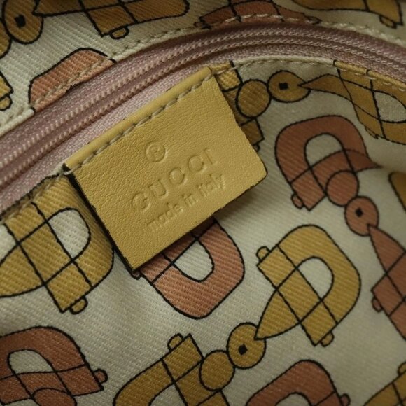 GUCCI GG Canvas Guccissima Abbey Tote Bag Leather Yellow Gold - Picture 12 of 15
